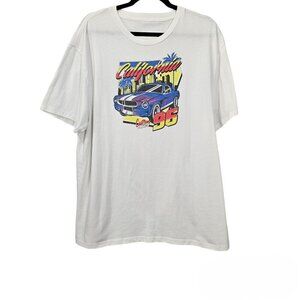 🚨California Custom Motors 96 Muscle Car White Cotton Graphic T-Shirt